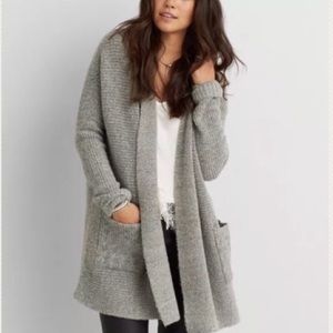 American Eagle Grey Chunky Knit Cardigan